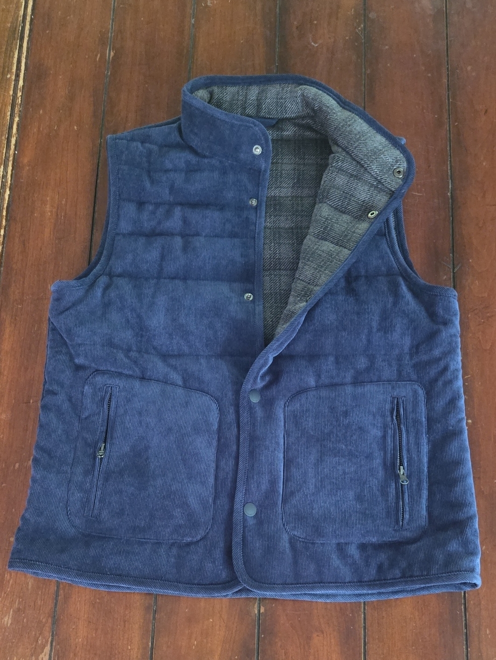 Vineyard Vines Navy Quilted Corduroy Vest